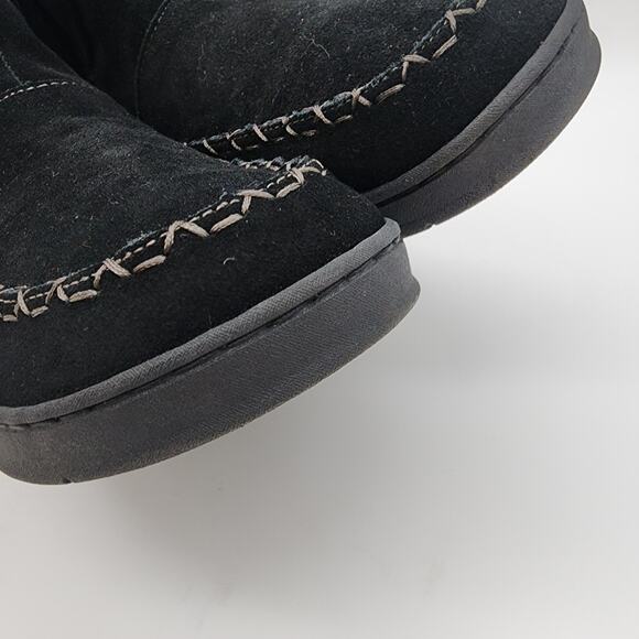 Earth Origins Willa Fur Boots Size 11 Black Faux Suede Side Zip Winter Snow - Picture 4 of 11